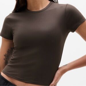 NWT Athleta Signature Rib Crop Tee